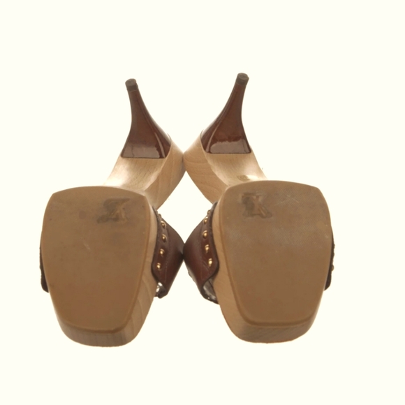 Louis Vuitton Leather Whipstitch Trim Slides - Picture 2 of 3